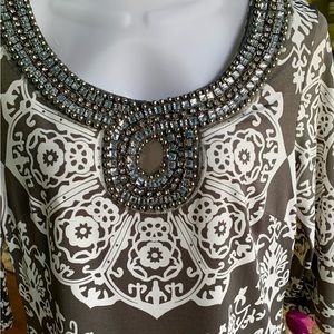 INC International Concepts Dress, Beaded Neckline, Small.